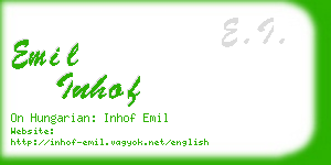 emil inhof business card